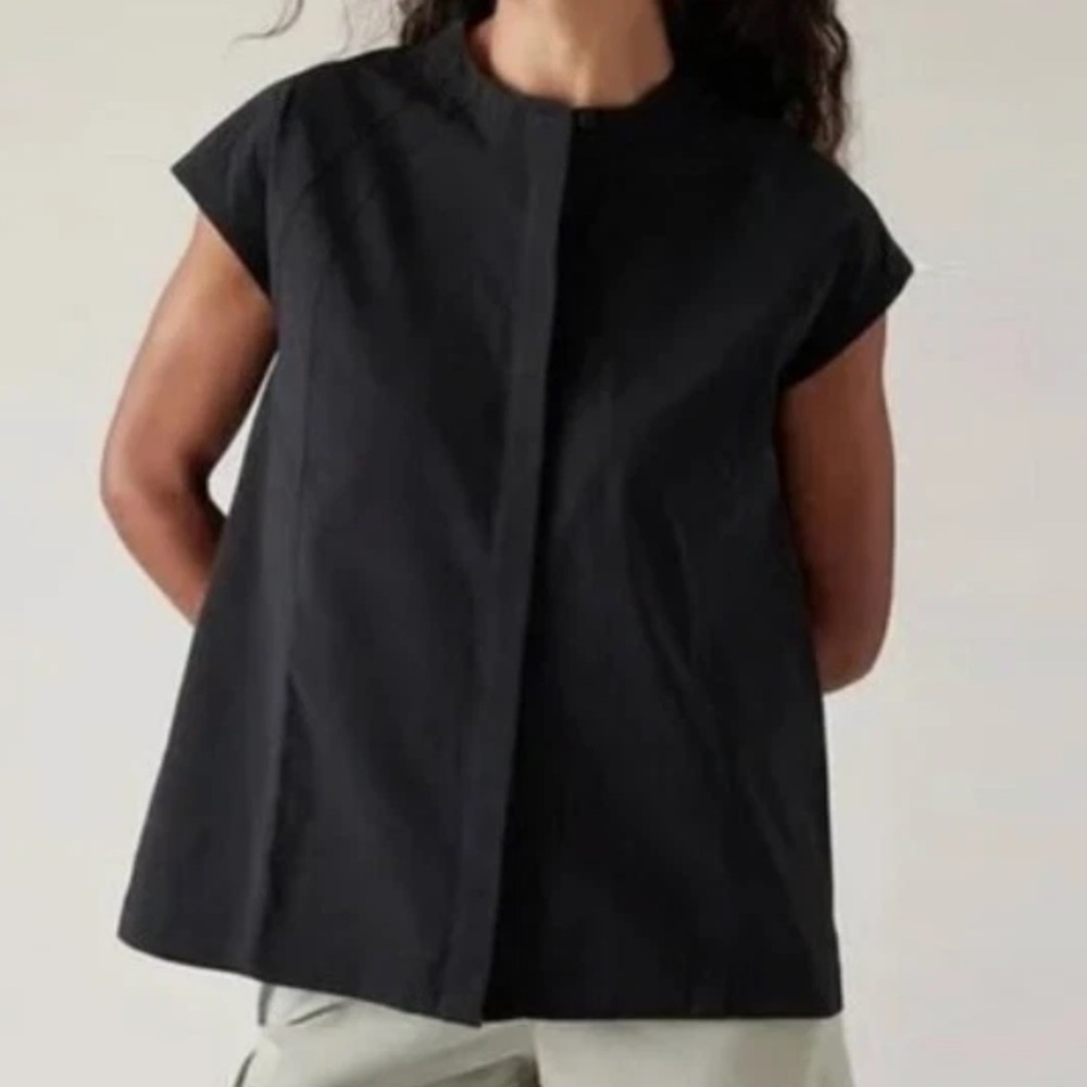 Athleta Performance Poplin Pullover Top Oversized… - image 1